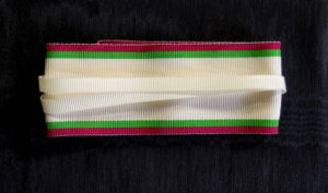 #BG020 – Bulgaria, Order of Civil Merit, II i III class (Grand Officer, Commander) neck ribbon (40 mm), type 1.